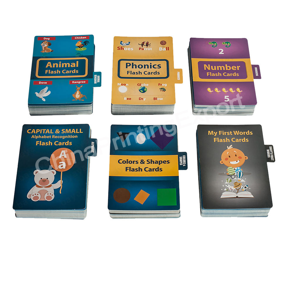 Custom Printing Card Stock Children Educational Game Card Printing
