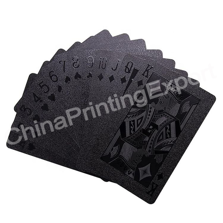 Custom High Grade Black Plastic Magic Printed Playing Cards Poker Game Card Printing In Stock
