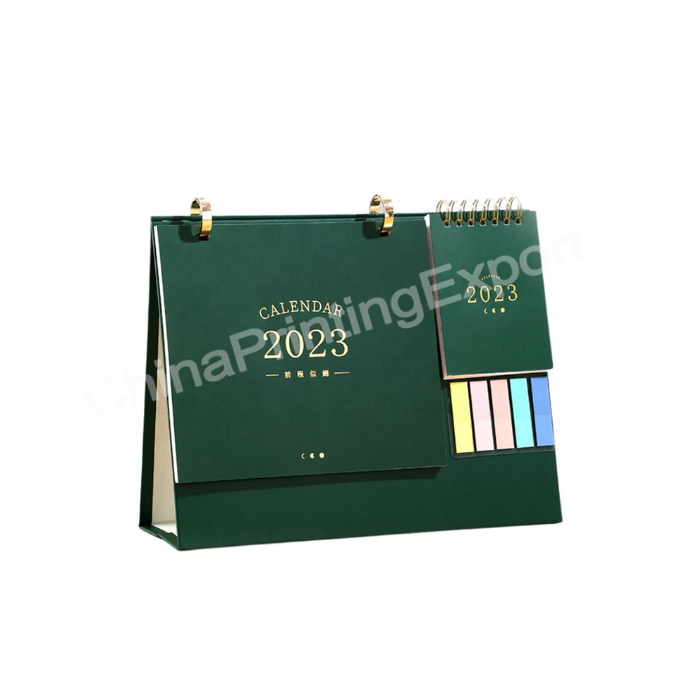 2023 Custom Design Concise OEM Style 365 Day Daily Spiral Binding Desk Pad Calendar Printing