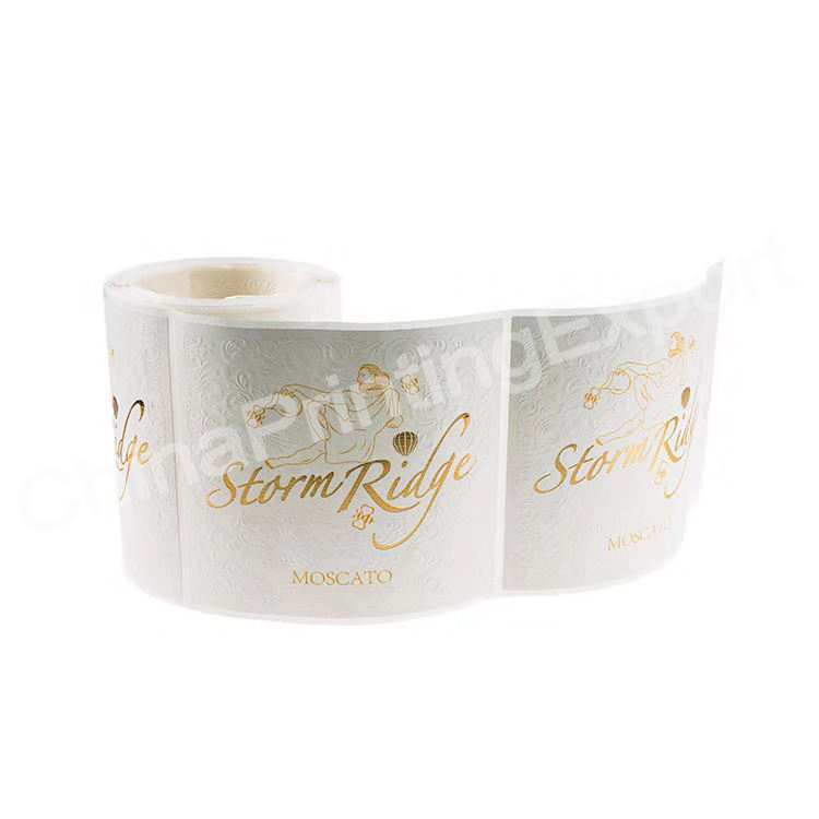 Custom Printing Wine Label Gold Foil Stamping Texture Bottle Label Sticker Printing