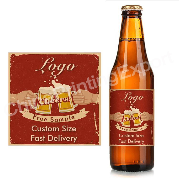 Custom Luxury Funny Wedding Embossed Gold Foil Glass Wine Bottle Label Printing